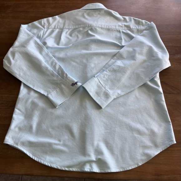 Coogi Australia Men's Classic XXL Long Sleeve Button Up Blue White Striped Shirt - Picture 7 of 8